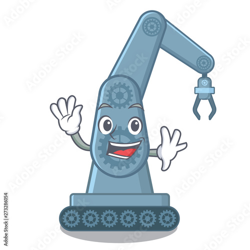 Waving mechatronic robotic arm in mascot shape