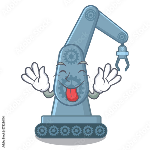 Tongue out toy mechatronic robot arm cartoon shape
