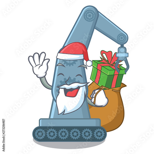 Santa with gift toy mechatronic robot arm cartoon shape