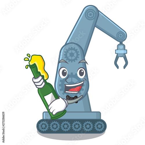 With beer toy mechatronic robot arm cartoon shape