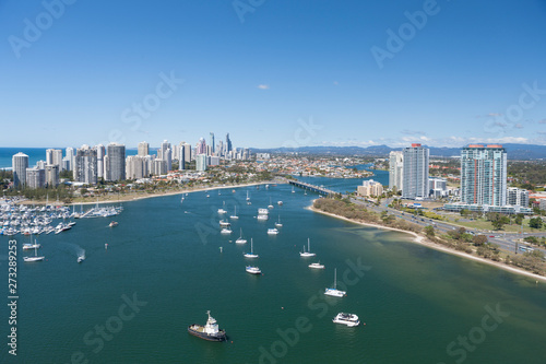 Boats sailing the bay in Surfers Paradise