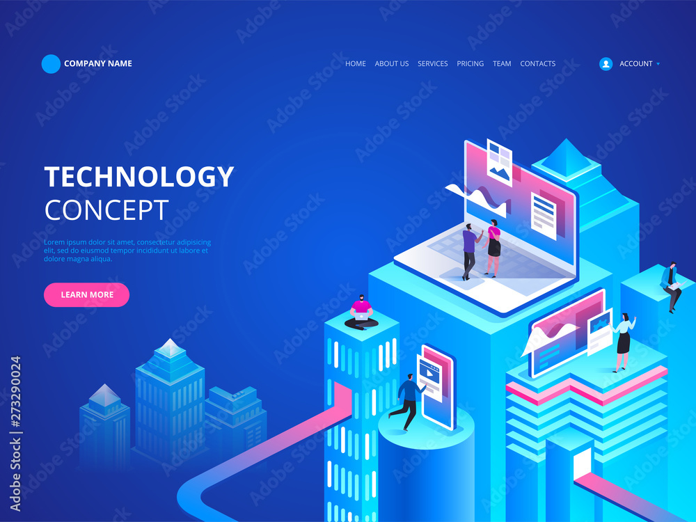Isometric technology concept. Internet security. Vector illustration
