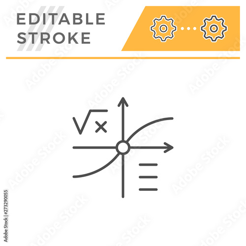 Mathematical graph editable stroke line icon