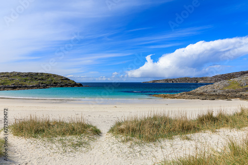 The view of Achmelvich beach from the Dunes, Lochinver, Scotland, UK