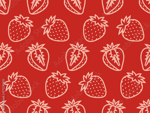 Seamless pattern of strawberries. Vector illustration.
