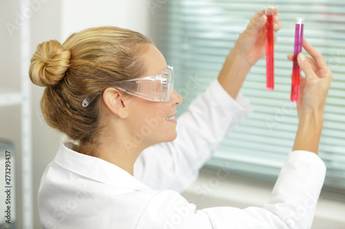woman chemist or researcher analysis chemical laboratory