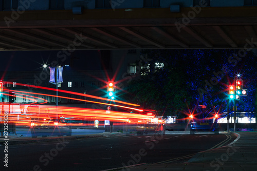 Night time traffic next to the Bearpit in Bristol © Elliot H Photography