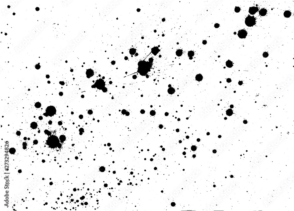 Paint splatter black over white. Ink blots grunge texture and background. Spray graffiti pattern. Paint splatter black over white. Ink blots grunge texture and background. Spray graffiti pattern.