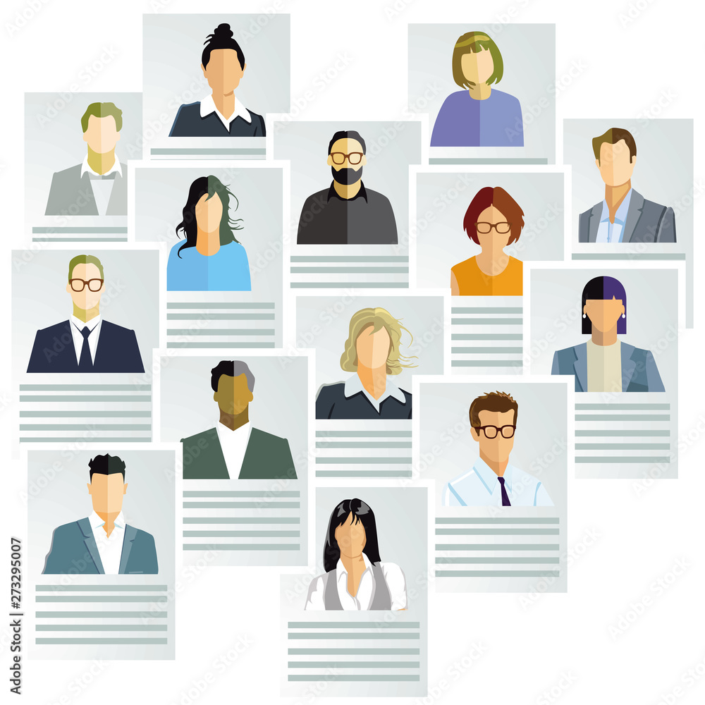 Personen Portrait, Bewerbungt, Gesichter Abbildung Personen Portrait, Bewerbungt, Gesichter Abbildung