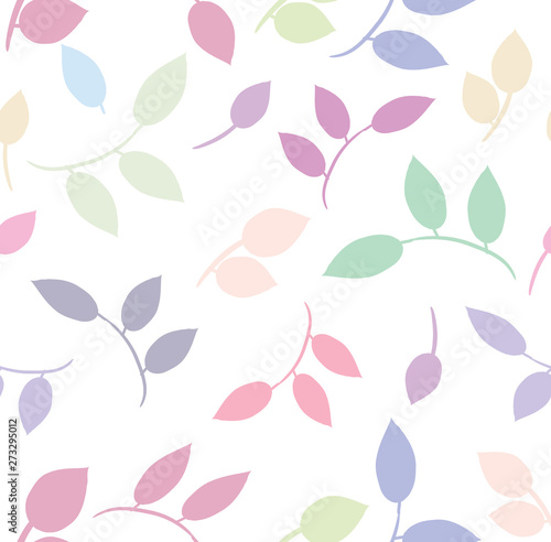 Seamless casual pastel pattern with leaves