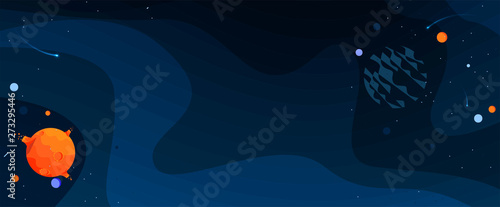 Space abstract background with stars and planets