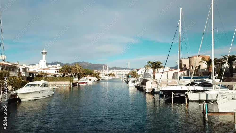 drone shot of the canals of Ampuria Brava