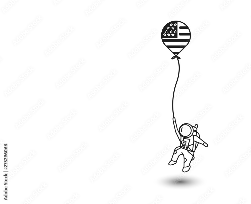 Moon hanging astronauts space mission,Flat Line Art Vector Design illustration. Moon hanging astronauts space mission,Flat Line Art Vector Design illustration.