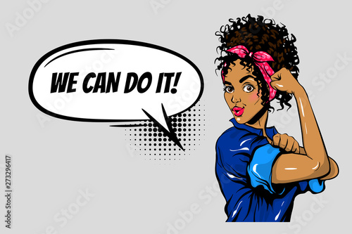 We can do it black woman girl power pop art
