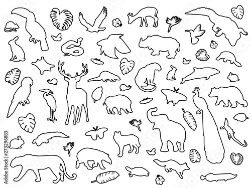 Animal shaped outline isolated  vector illustration