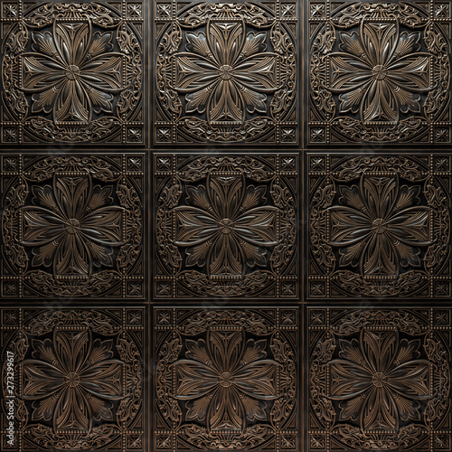 Vintage decorative pattern. 3D rendering.