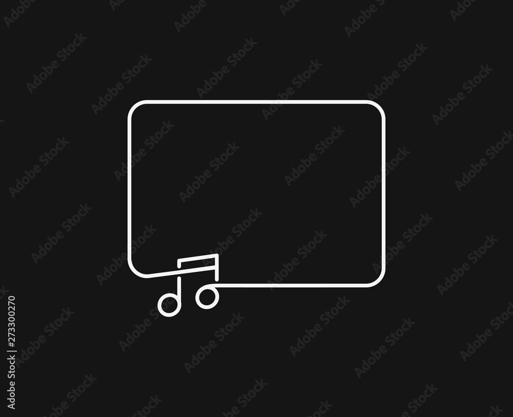 Music notes banner design, Flat Line art vector illustration. Music notes banner design, Flat Line art vector illustration.