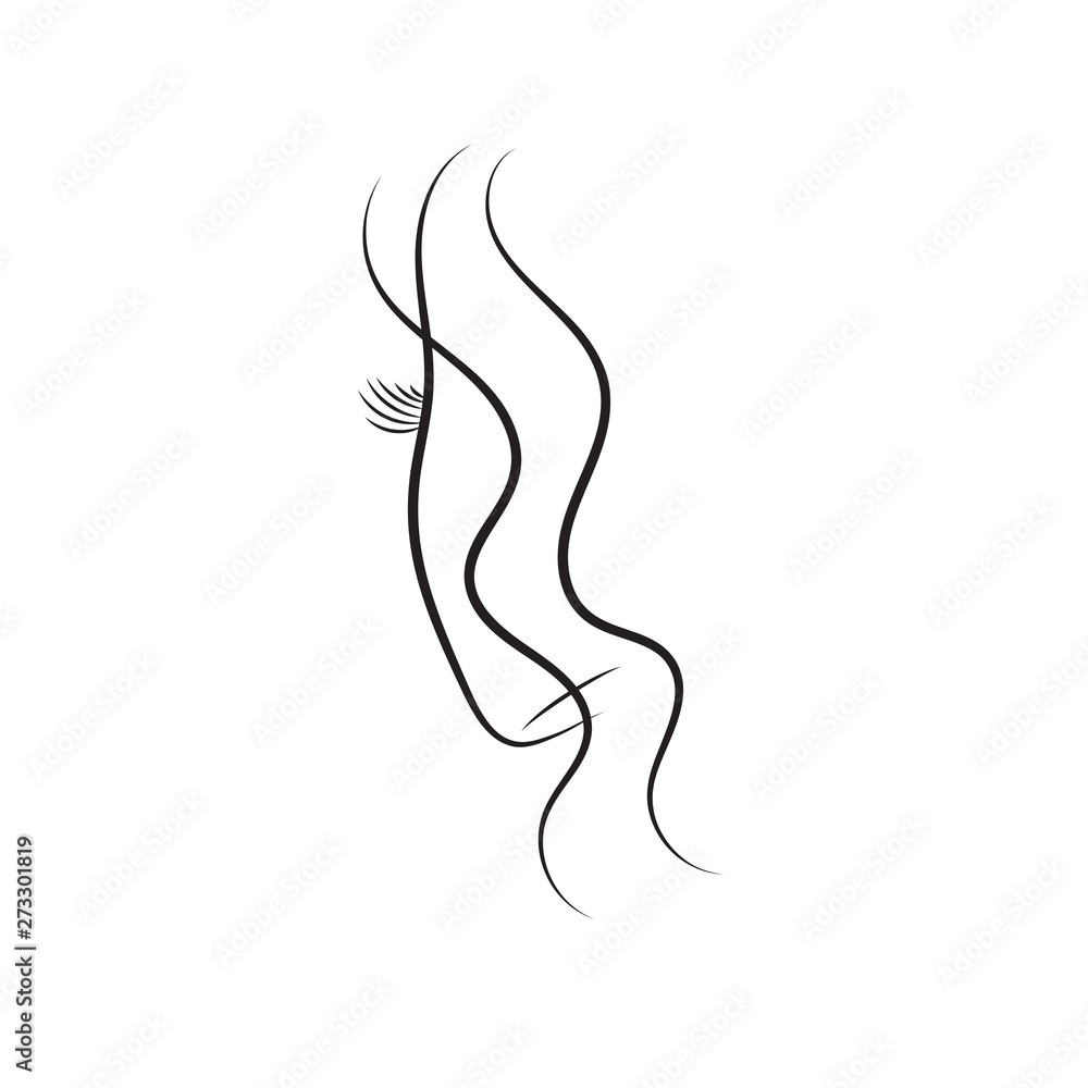 Minimalistic silhouette of womans face Minimalistic silhouette of womans face