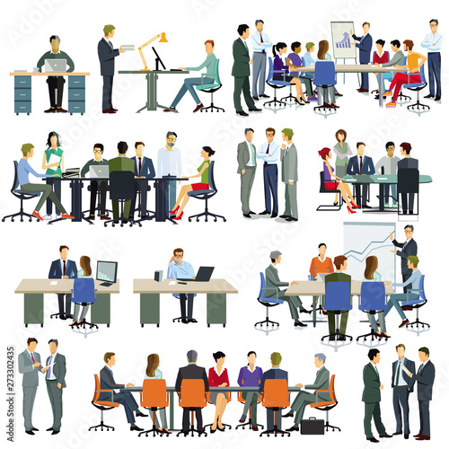 Business Team bei der Zusammenarbeit– Illustration