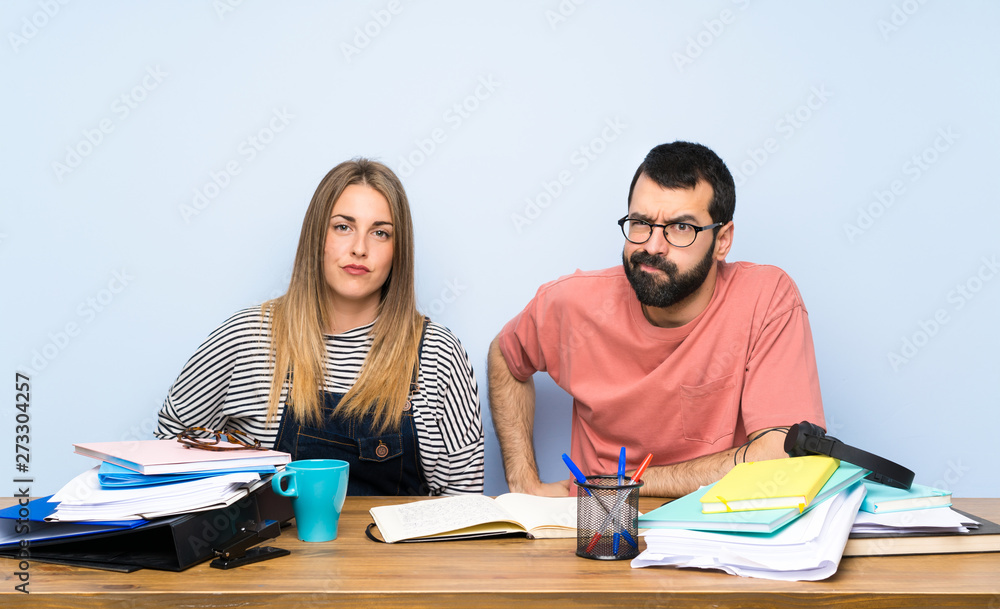 Students with many books angry Students with many books angry