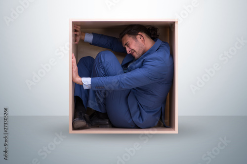 Employee working in tight space