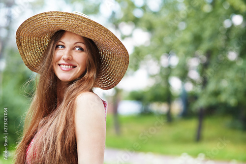 Beautiful woman with hat