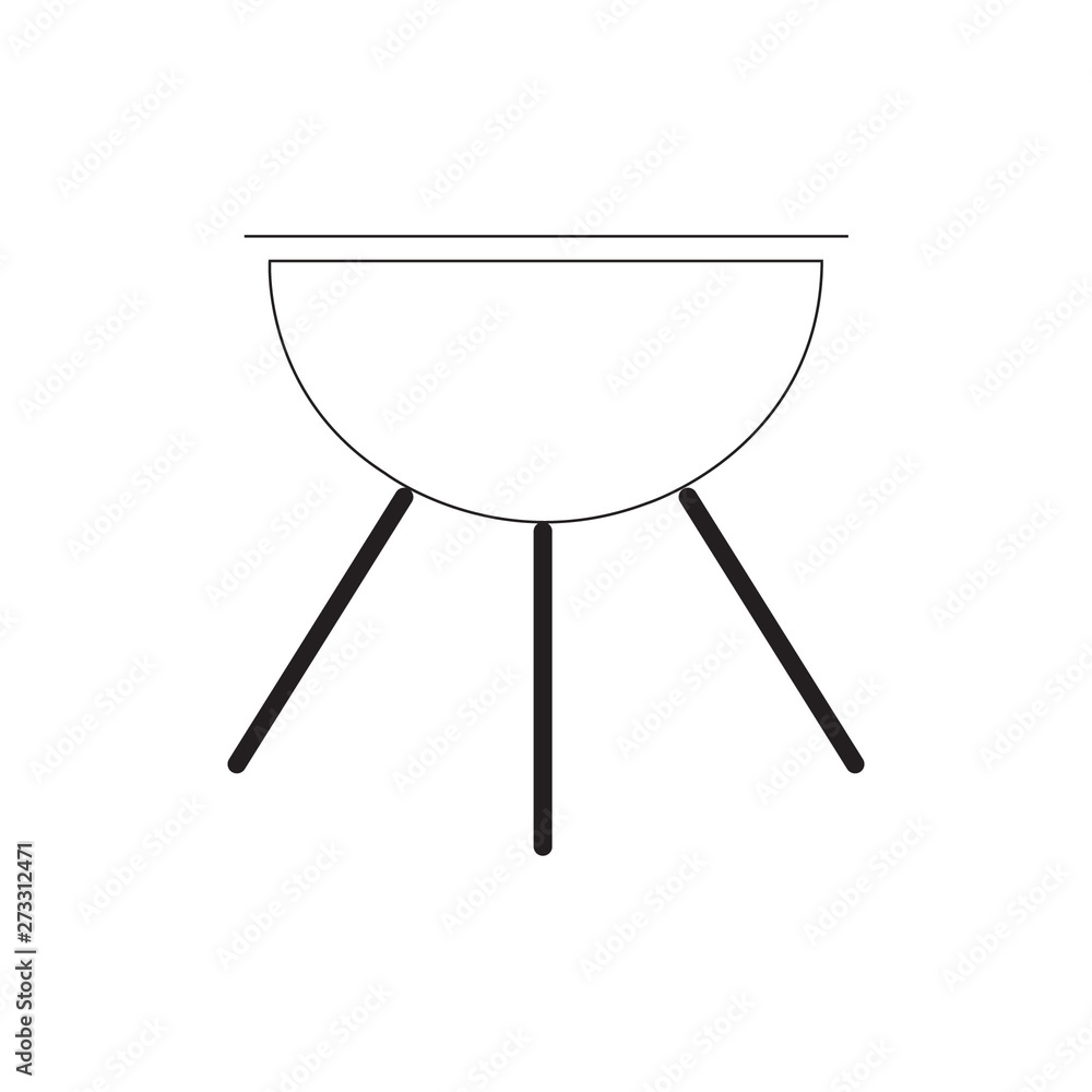 Grill Icon Vector Illustration In Flat Style Grill Icon Vector Illustration In Flat Style