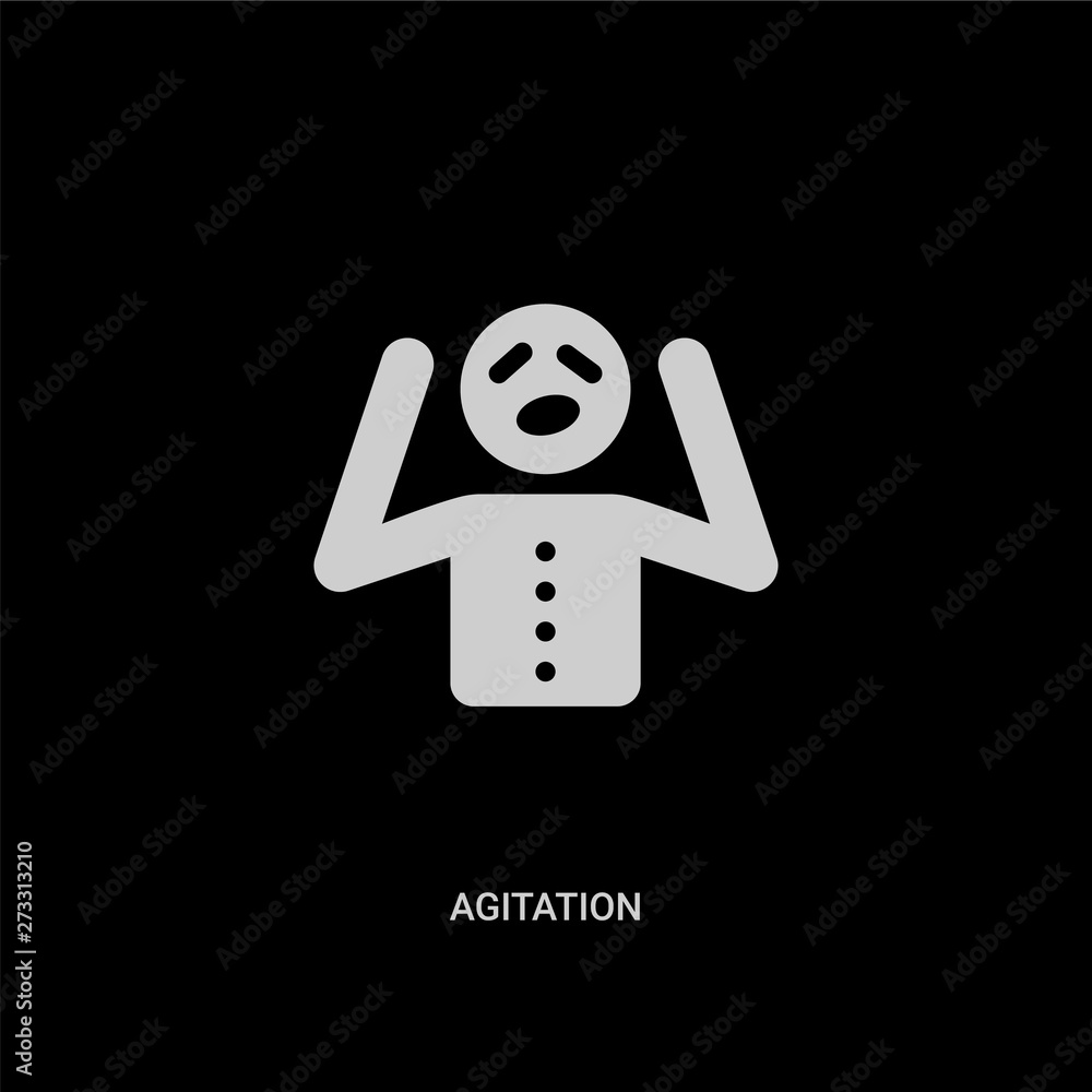 white agitation vector icon on black background. modern flat agitation from general concept vector sign symbol can be use for web, mobile and logo. white agitation vector icon on black background. modern flat agitation from general concept vector sign symbol can be use for web, mobile and logo.