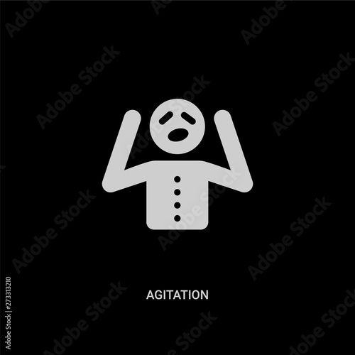 white agitation vector icon on black background. modern flat agitation from general concept vector sign symbol can be use for web, mobile and logo.