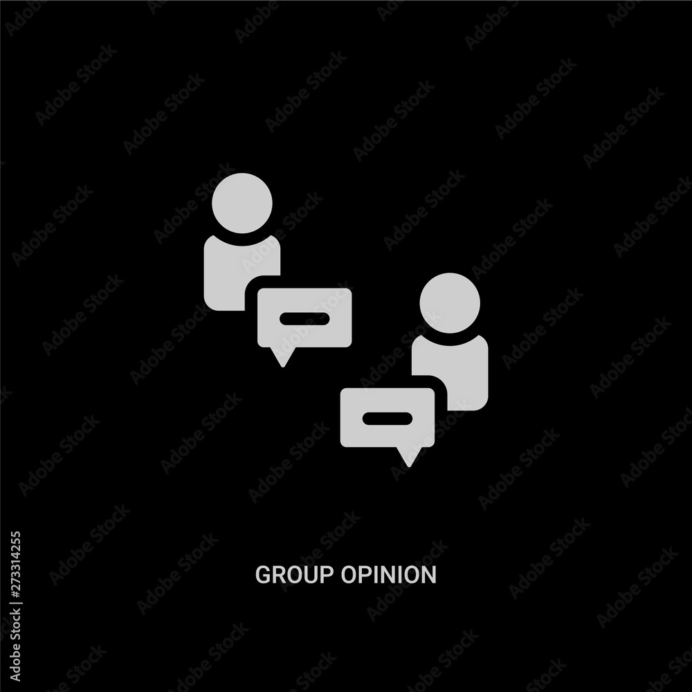 white group opinion vector icon on black background. modern flat group opinion from general concept vector sign symbol can be use for web, mobile and logo. white group opinion vector icon on black background. modern flat group opinion from general concept vector sign symbol can be use for web, mobile and logo.