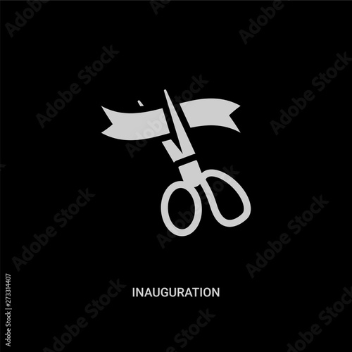 white inauguration vector icon on black background. modern flat inauguration from general concept vector sign symbol can be use for web, mobile and logo.