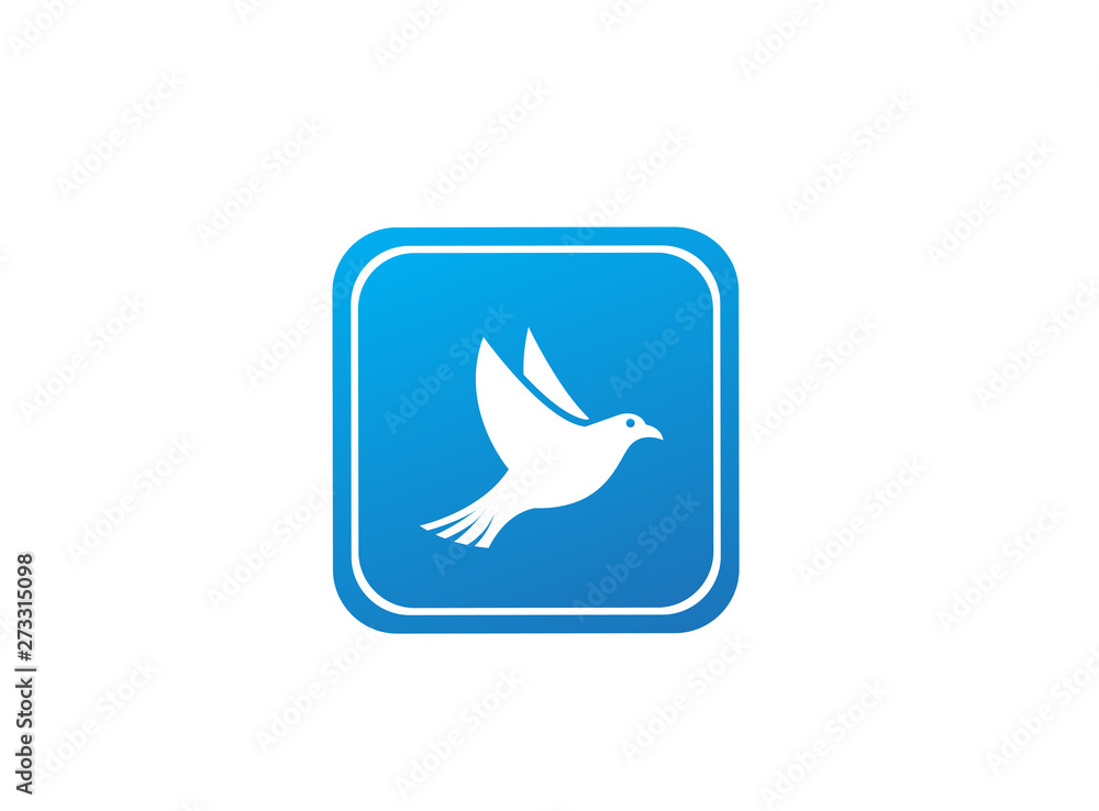 Bird or dove open wings and fly inside a circle for logo design illustration in the shape Bird or dove open wings and fly inside a circle for logo design illustration in the shape
