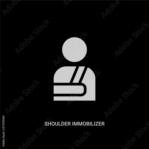 white shoulder immobilizer vector icon on black background. modern flat shoulder immobilizer from general concept vector sign symbol can be use for web, mobile and logo.