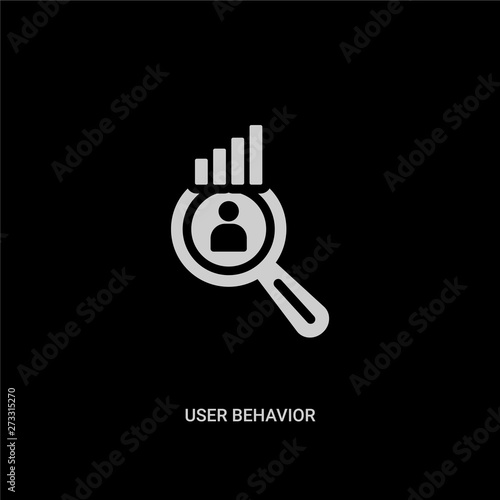 white user behavior vector icon on black background. modern flat user behavior from general concept vector sign symbol can be use for web, mobile and logo.