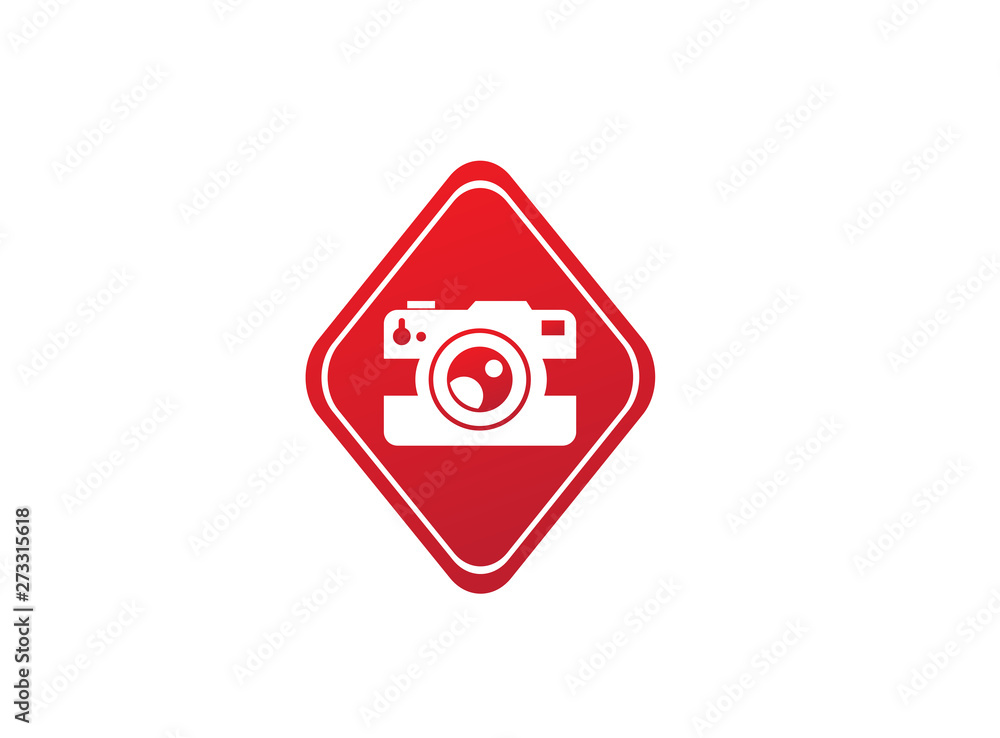 Photographe an old style camera logo design illustration in the shape Photographe an old style camera logo design illustration in the shape