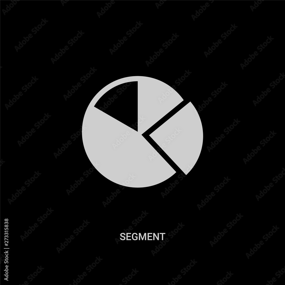 white segment vector icon on black background. modern flat segment from geometric figure concept vector sign symbol can be use for web, mobile and logo. white segment vector icon on black background. modern flat segment from geometric figure concept vector sign symbol can be use for web, mobile and logo.