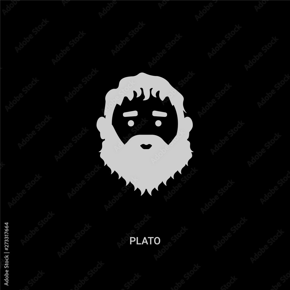 White Plato Vector Icon On Black Background Modern Flat Plato From Greece Concept Vector Sign Symbol Can Be Use For Web Mobile And Logo Stock Vector Adobe Stock White Plato Vector Icon On Black Background Modern Flat Plato From Greece Concept Vector Sign Symbol Can Be Use For Web Mobile And Logo Stock Vector Adobe Stock