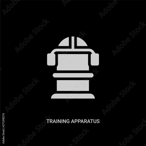 white training apparatus vector icon on black background. modern flat training apparatus from gym and fitness concept vector sign symbol can be use for web, mobile and logo.