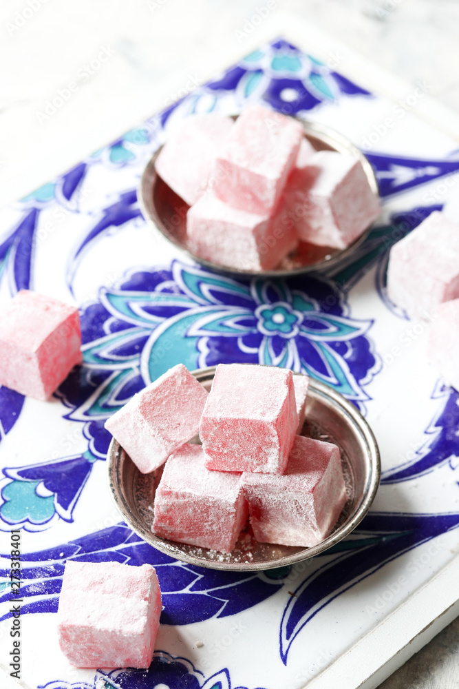 Turkish delight with rose flavor Turkish delight with rose flavor