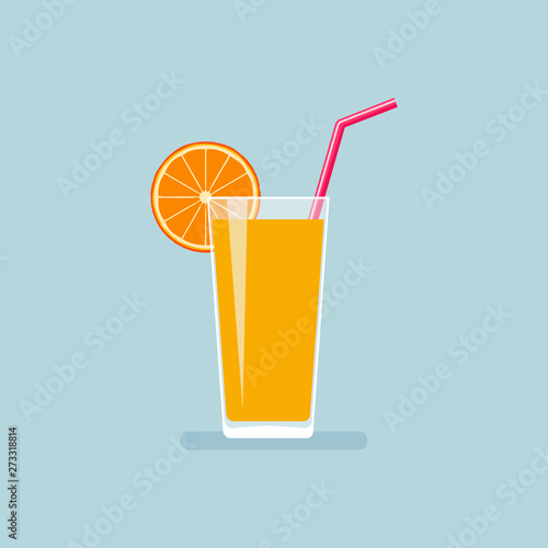 Glass of fresh orange juice