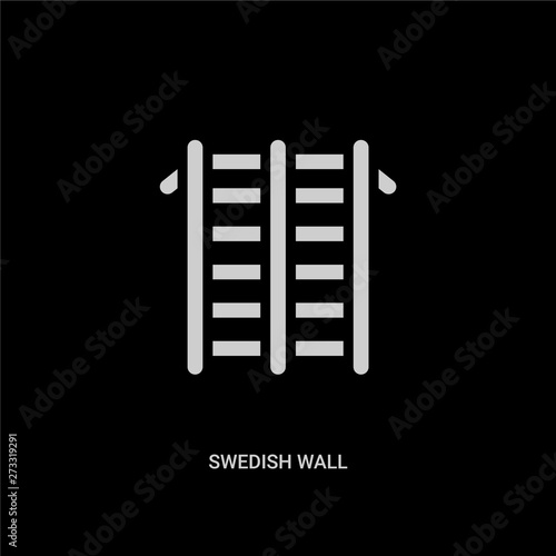 white swedish wall vector icon on black background. modern flat swedish wall from gym equipment concept vector sign symbol can be use for web, mobile and logo.