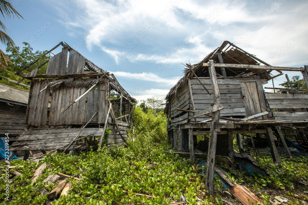 Very old wooden hous in Sulawesi Indoneisa