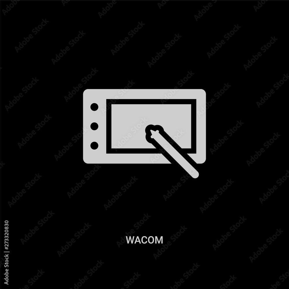 white wacom vector icon on black background. modern flat wacom from hardware concept vector sign symbol can be use for web, mobile and logo. white wacom vector icon on black background. modern flat wacom from hardware concept vector sign symbol can be use for web, mobile and logo.