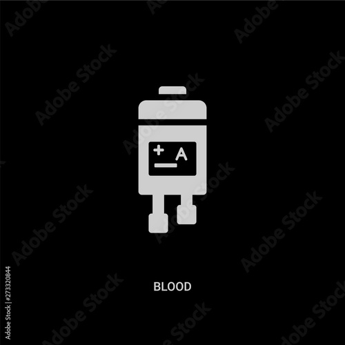 white blood vector icon on black background. modern flat blood from health and medical concept vector sign symbol can be use for web  mobile and logo.