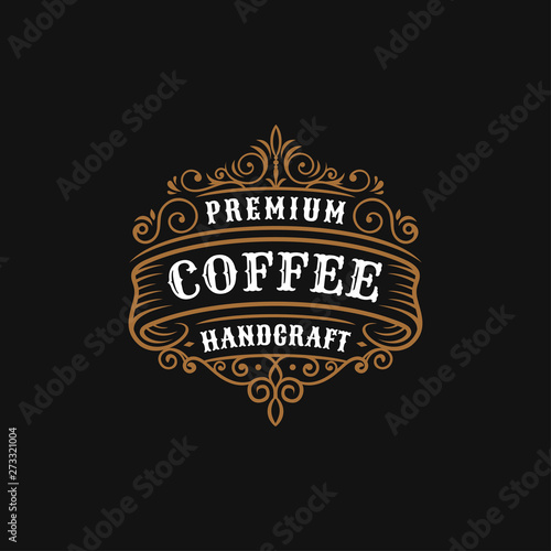 vintage badges of coffee, coffee shop and emblems