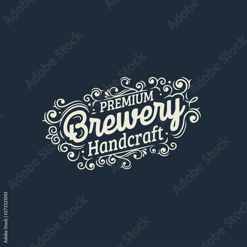 vintage badges of brewery, brewery shop and emblems