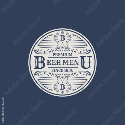 vintage badges of brewery, brewery shop and emblems
