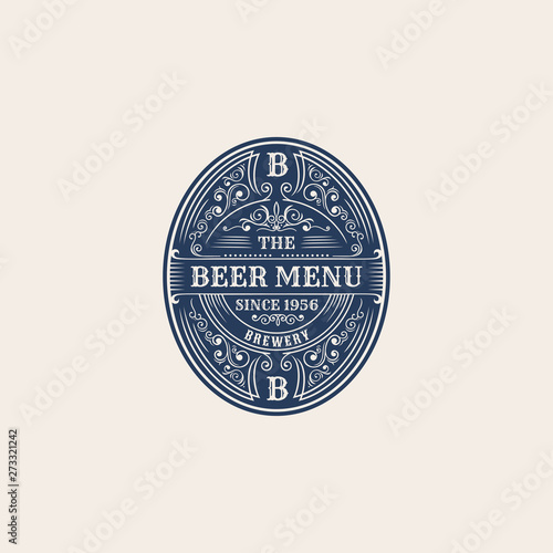 vintage badges of brewery, brewery shop and emblems