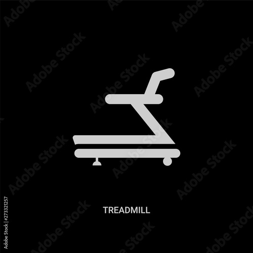 white treadmill vector icon on black background. modern flat treadmill from health and medical concept vector sign symbol can be use for web, mobile and logo.