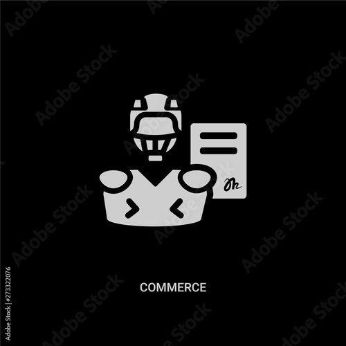 white commerce vector icon on black background. modern flat commerce from hockey concept vector sign symbol can be use for web, mobile and logo.